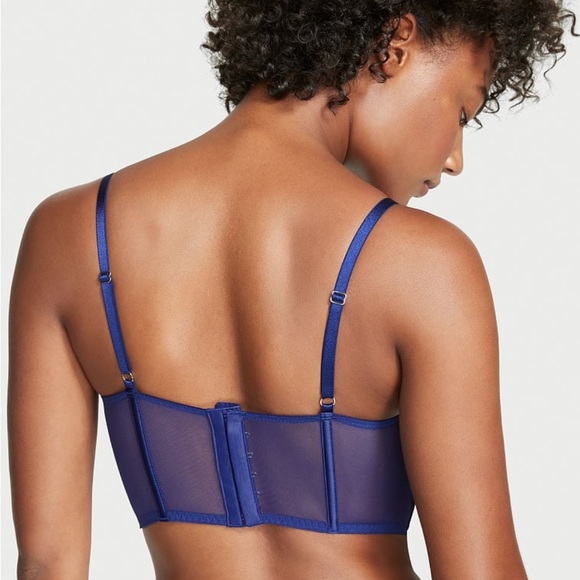 blue corset designed with hummingbirds + flowers💙 - Picture 2 of 4